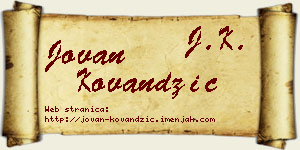 Jovan Kovandžić vizit kartica